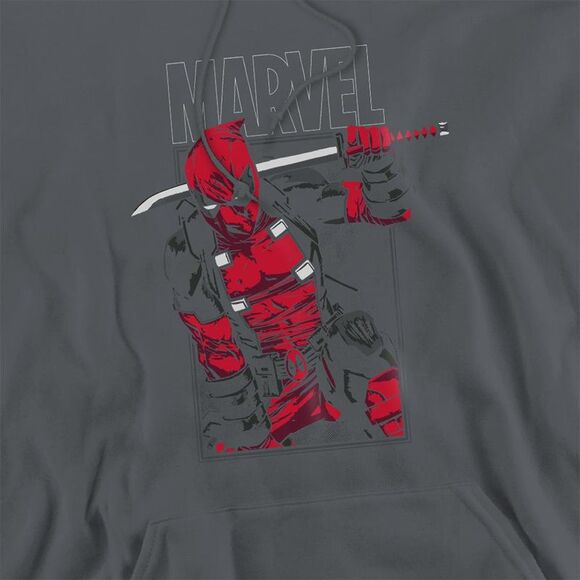 Deadpool Unisex Adult Sword Hoodie / Charcoal